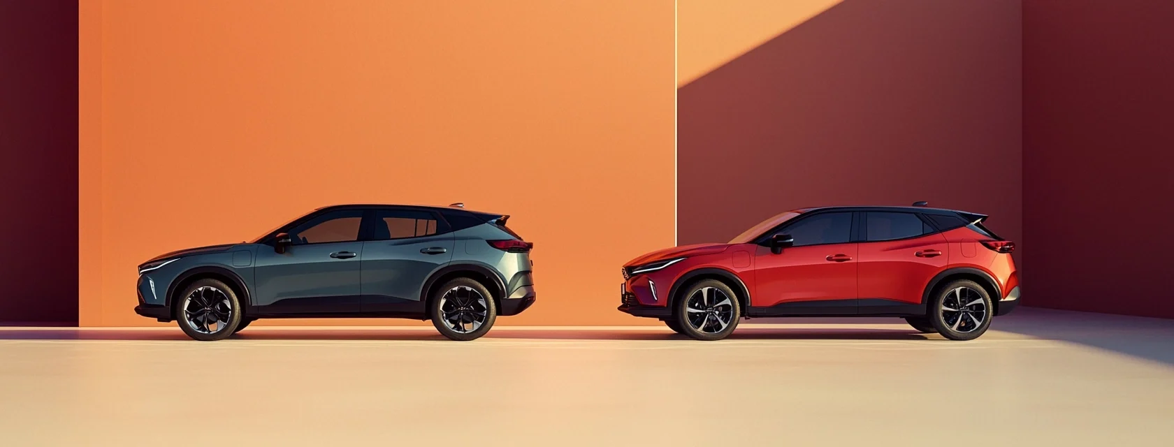 SUV in a minimalist studio